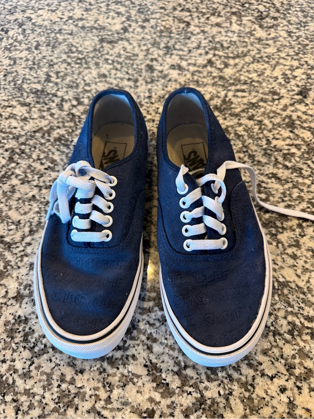 Vans Navy Canvas Low-Top Sneakers with White Trim